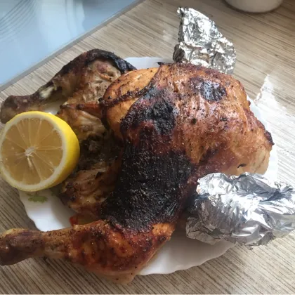 Курица в духовке на солевой подушке