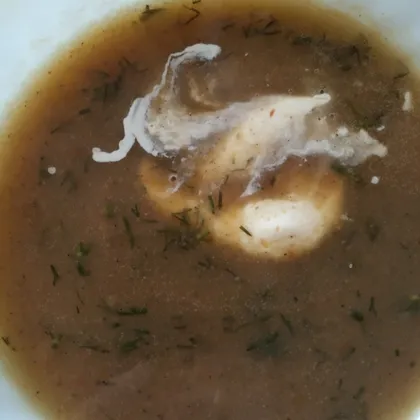 Суп пюре из сушёных грибов и овощей