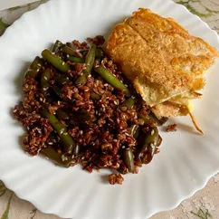 ПП гарнир с красным рисом и стручковой фасолью 🍚