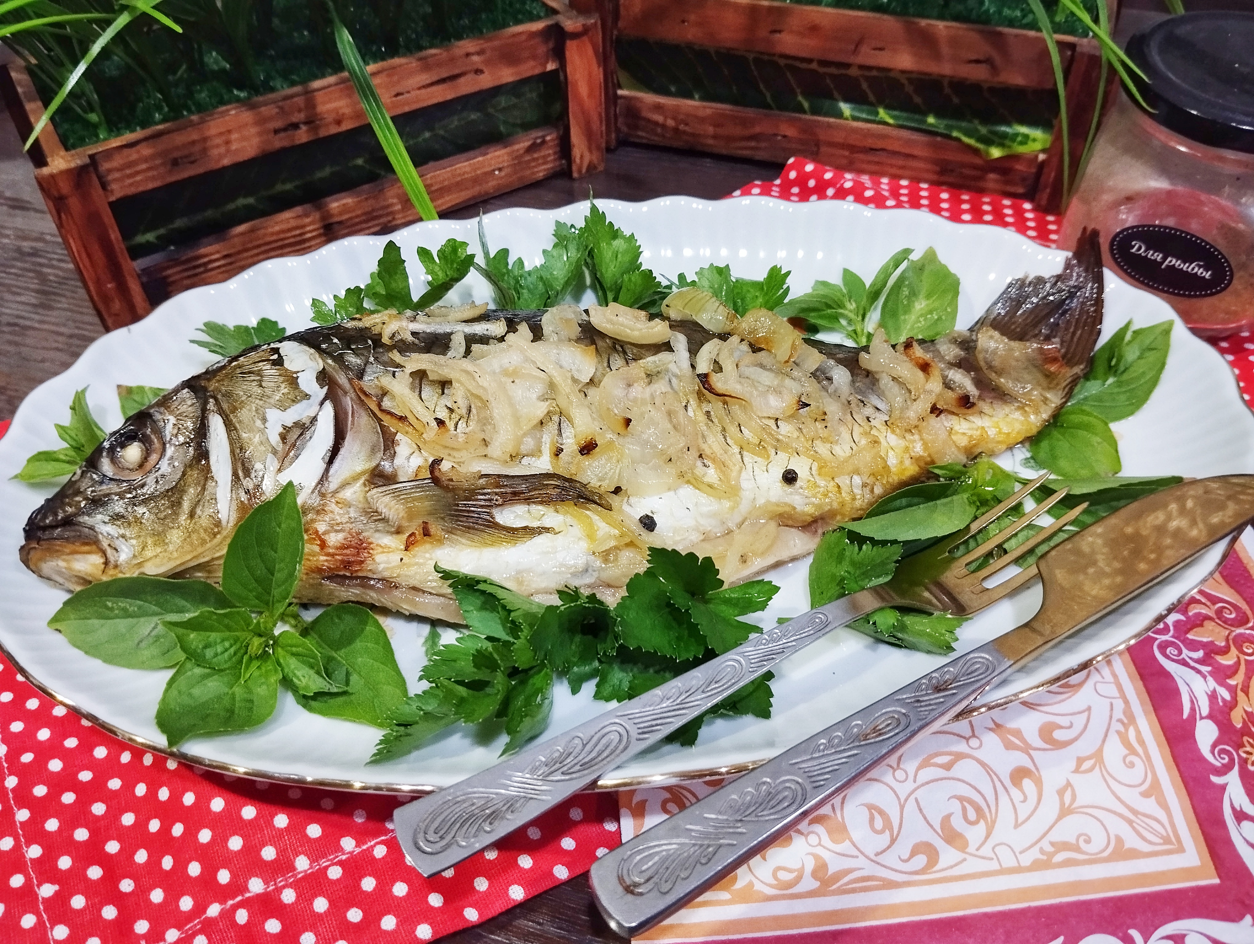 Запечённый карп 
