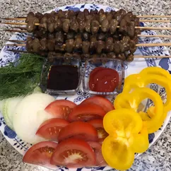 Шашлык в духовке куриные сердечки