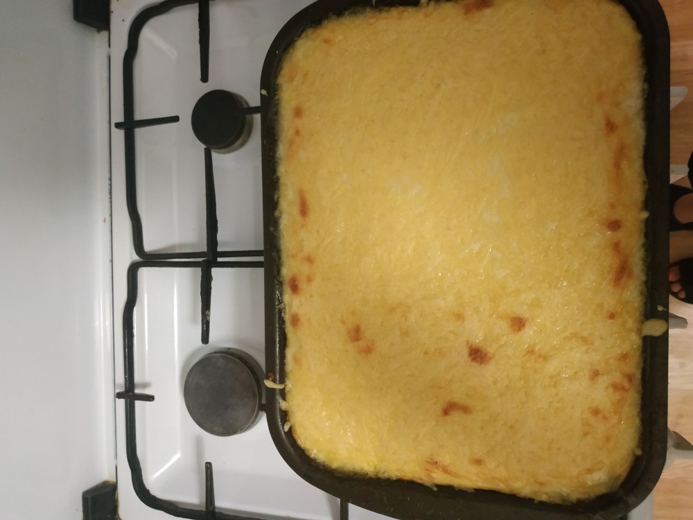 Гратен с куриным филе и грибами