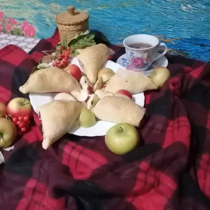 Яблочные пирожки с иргой и черноплодной рябиной