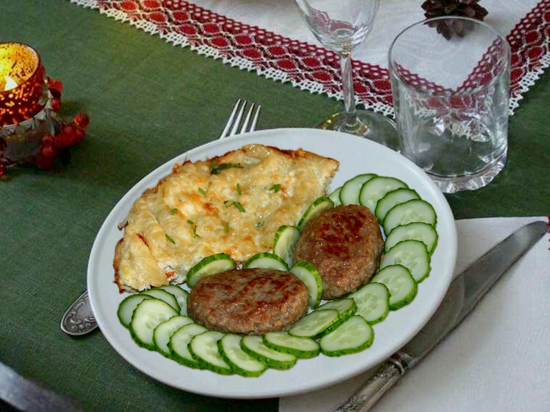 Яичница с макаронами