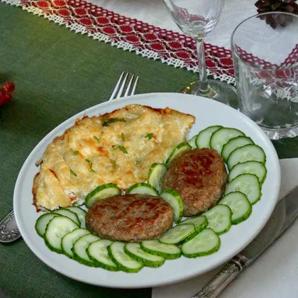 Яичница с макаронами