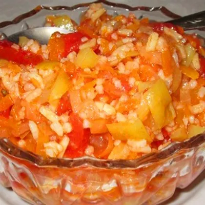 Овощная Закатка на зиму с рисом - салат "Походный"