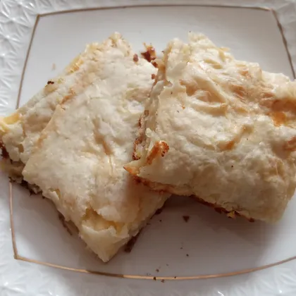 Сырно-творожный пирог из лаваша