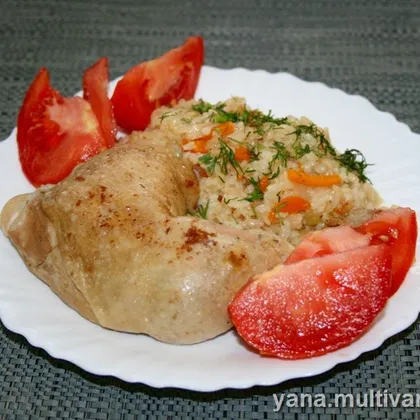Курица с рисом и овощами в скороварке