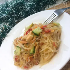 Фунчоза с овощами и курицей❣️