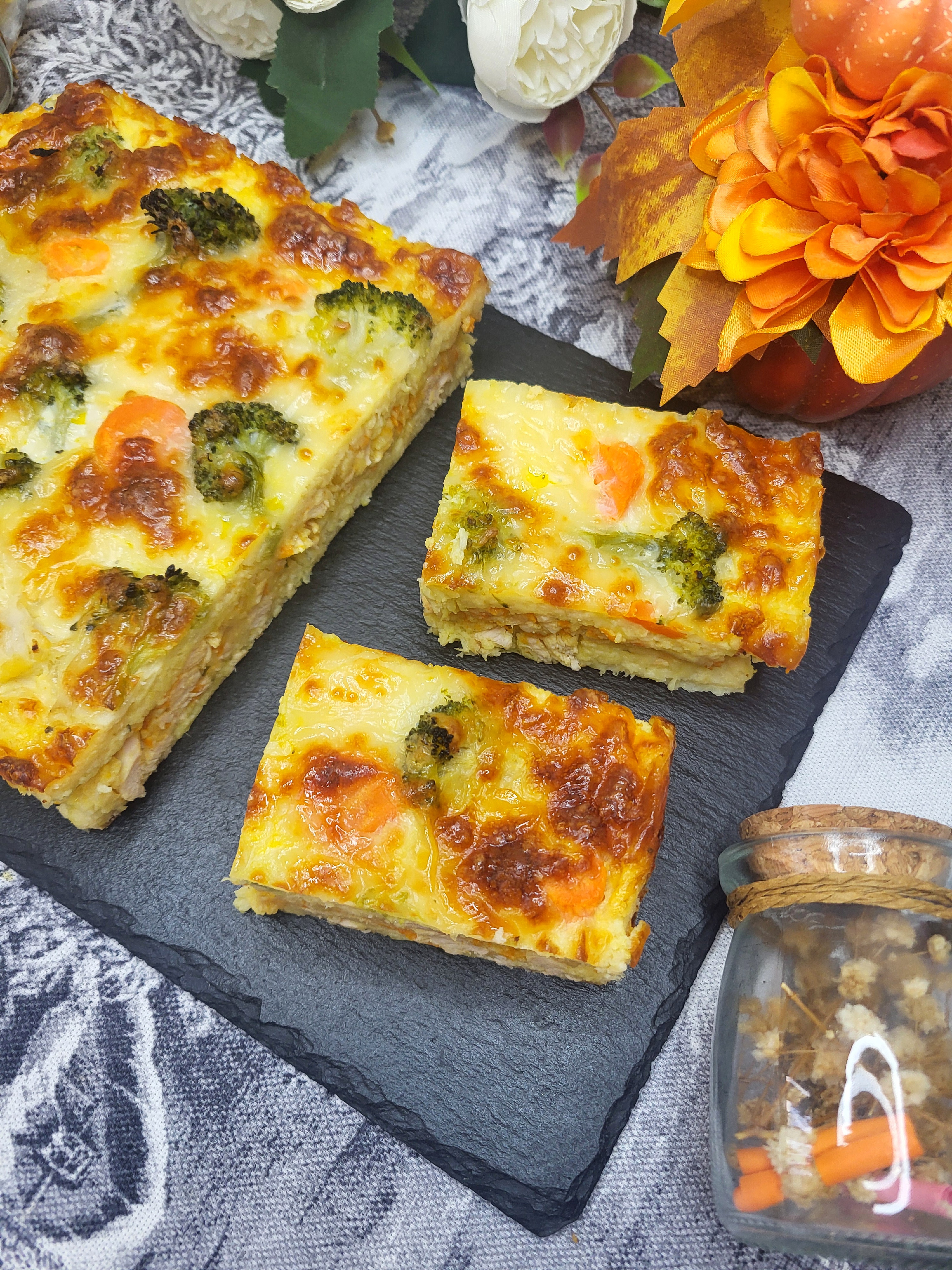 Гратен из кабачков с курицей
