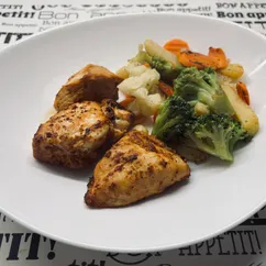 Курица с овощами (быстрый ужин)