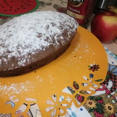 Шарлотка шоколадная с яблоком и бананом🍌