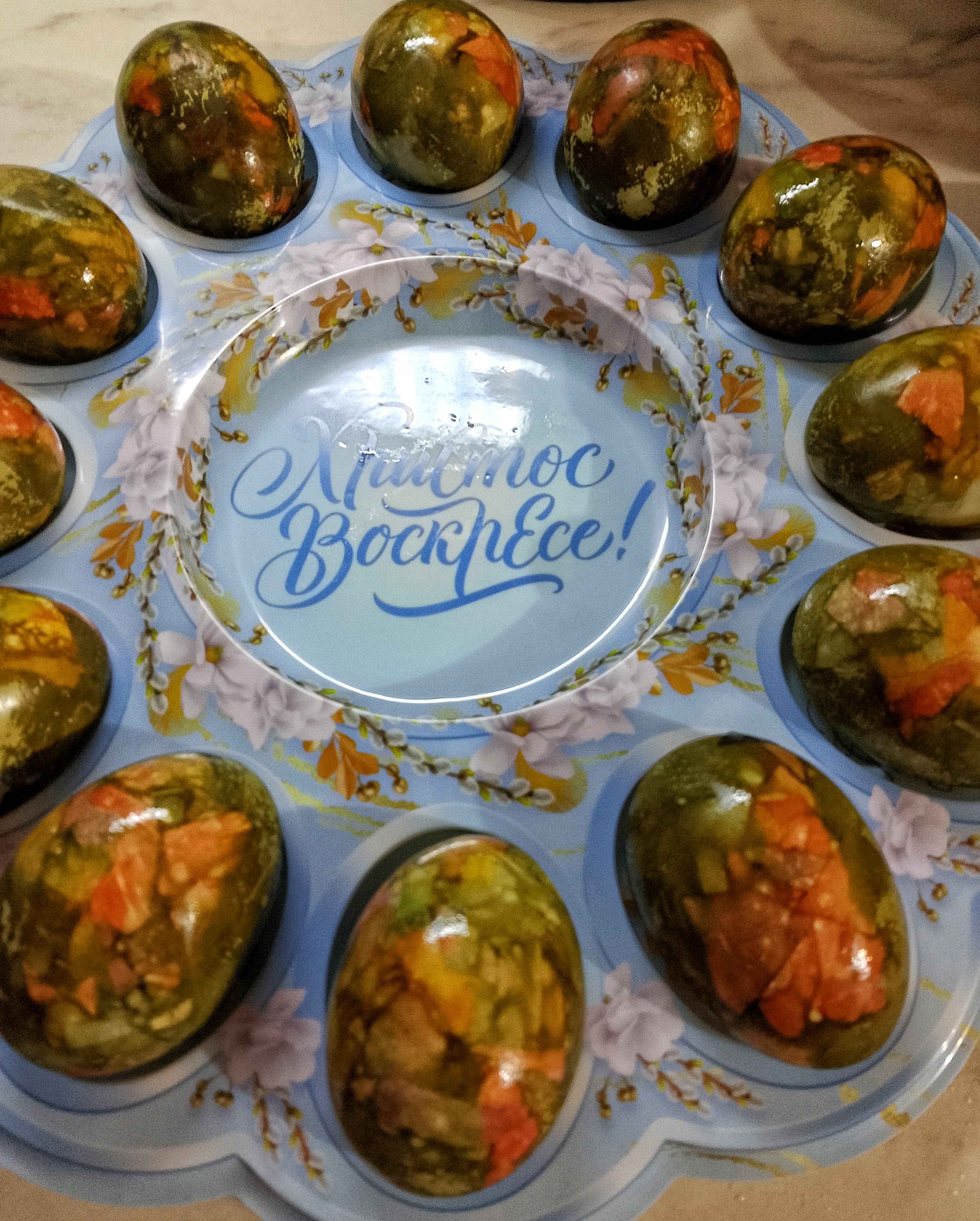 Мраморные яйца на Пасху