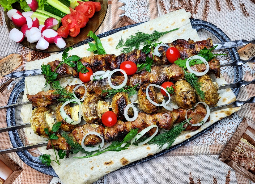 Свиной шашлык в яичном маринаде