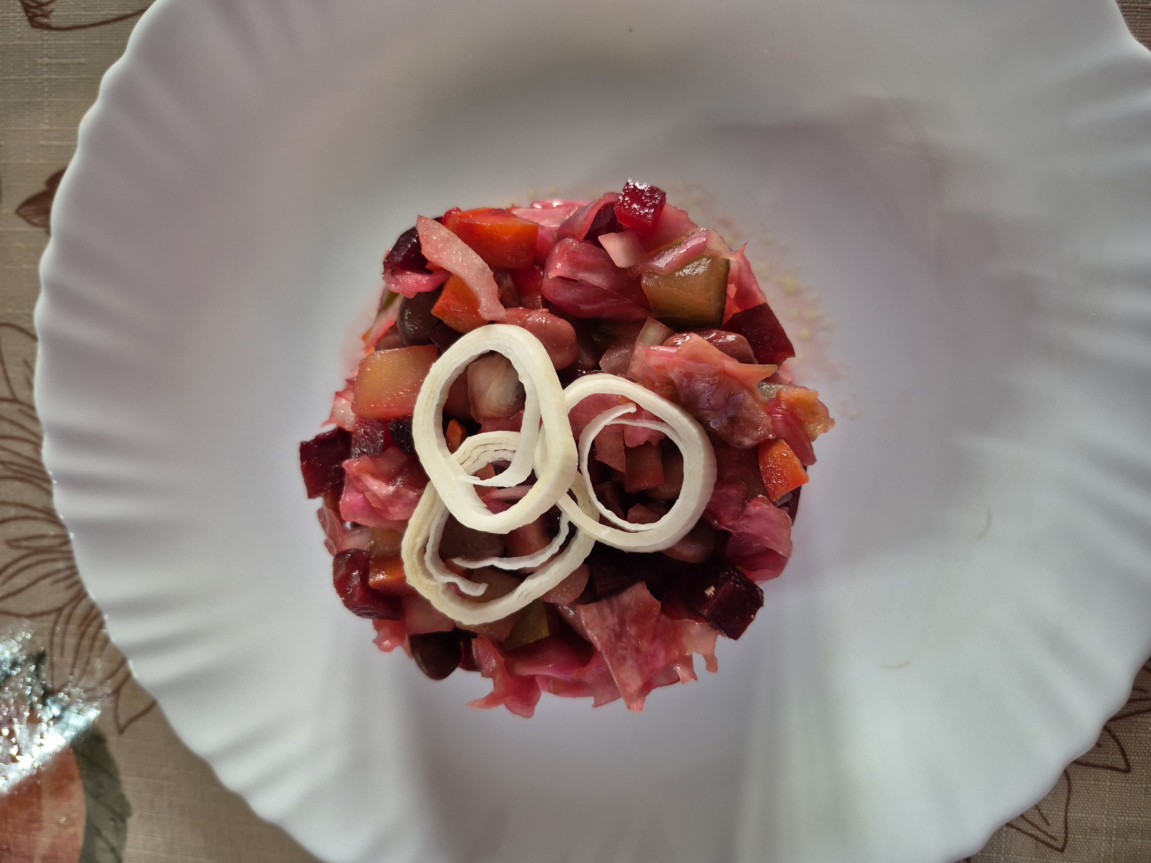 Винегрет с фасолью и печёными овощами