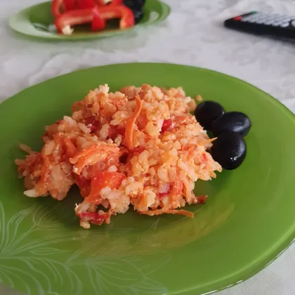 Рис с овощами и яйцами на гарнир