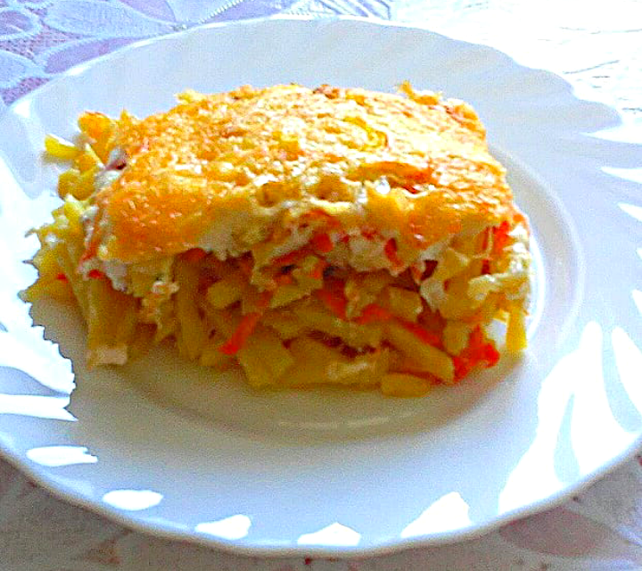Картофель с курицей под сыром