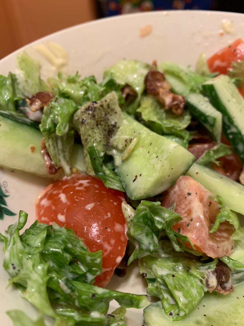 Овощной криспи салат 🥗🥓