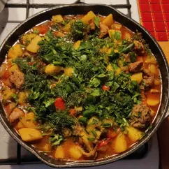 Жаркое с овощами из свинины