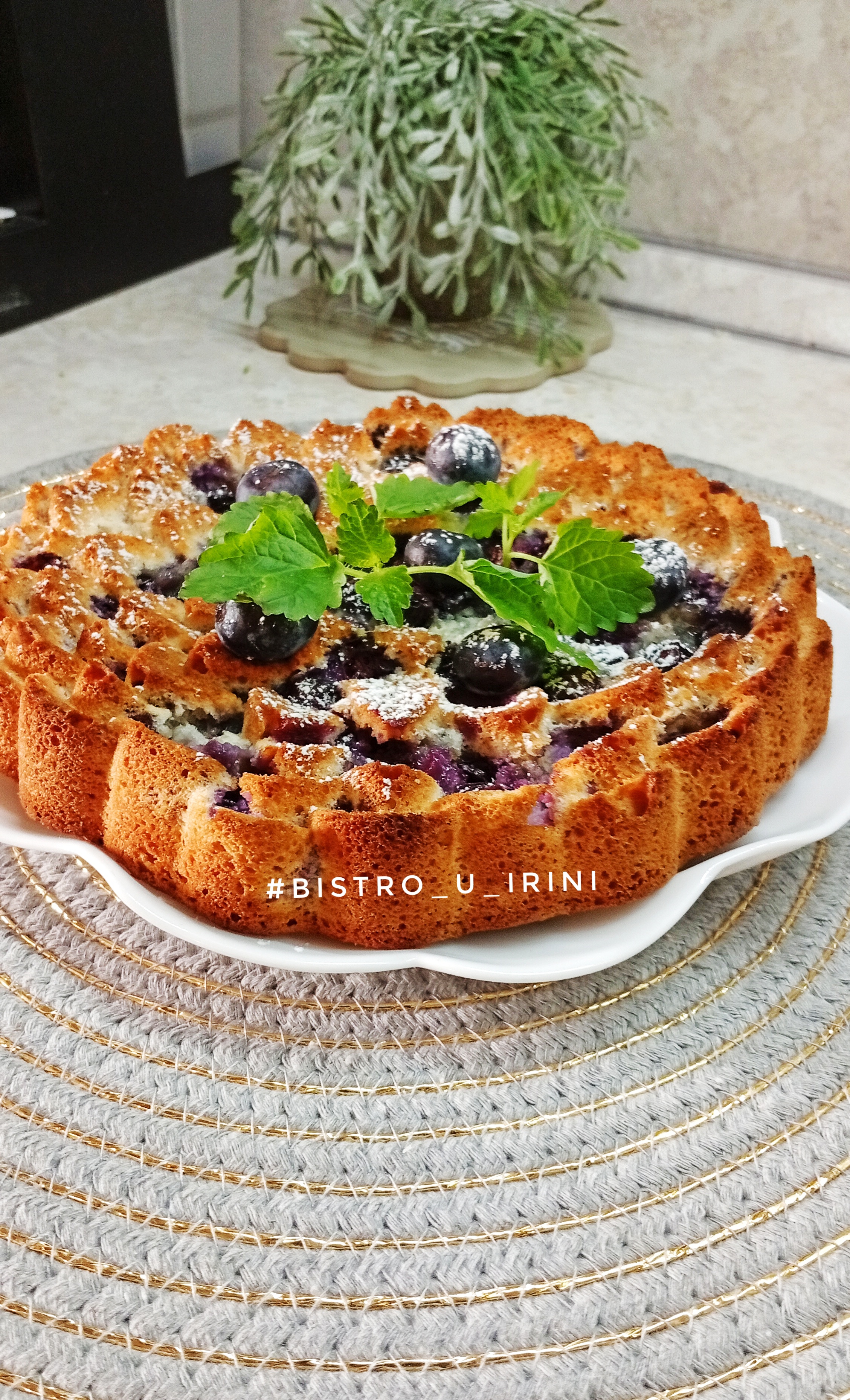 Финский пирог с голубикой