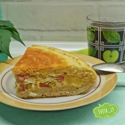 Пирог с сосисками и мягким сыром , пошаговый рецепт на ккал, фото, ингредиенты - Елена