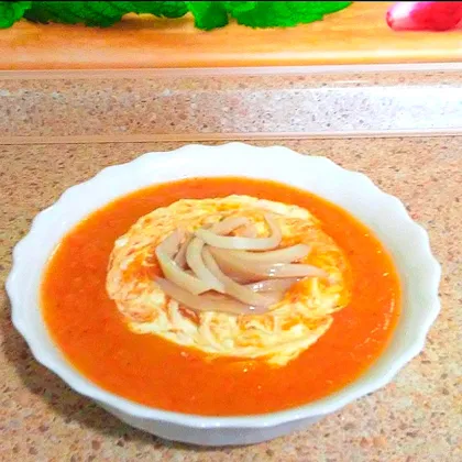 Крем-суп с кальмаром