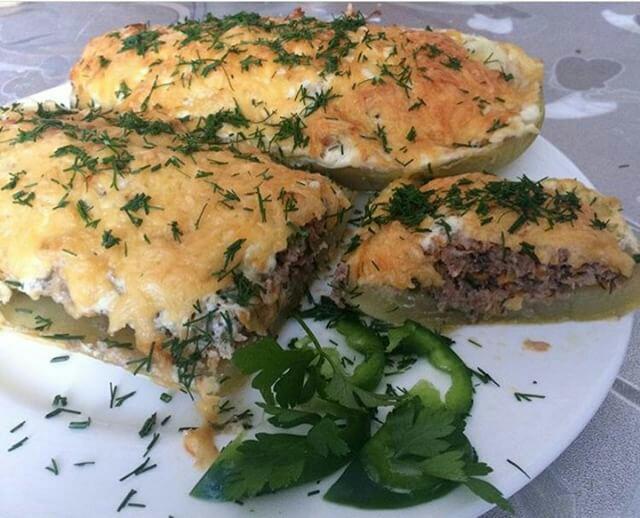 Кабачок под сыром в духовке