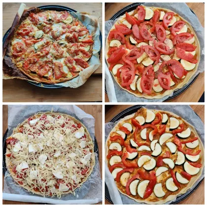 Пицца из овощей и два сыра