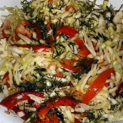 Салат из свежих овощей с заправкой