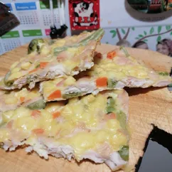 Пп пицца из курогрудки с овощами 🍕🥦🥕