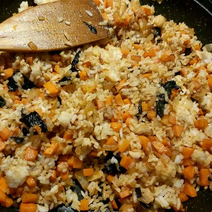 Гарнир из риса с овощами на новый год