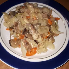 Овощи с мясом в духовке