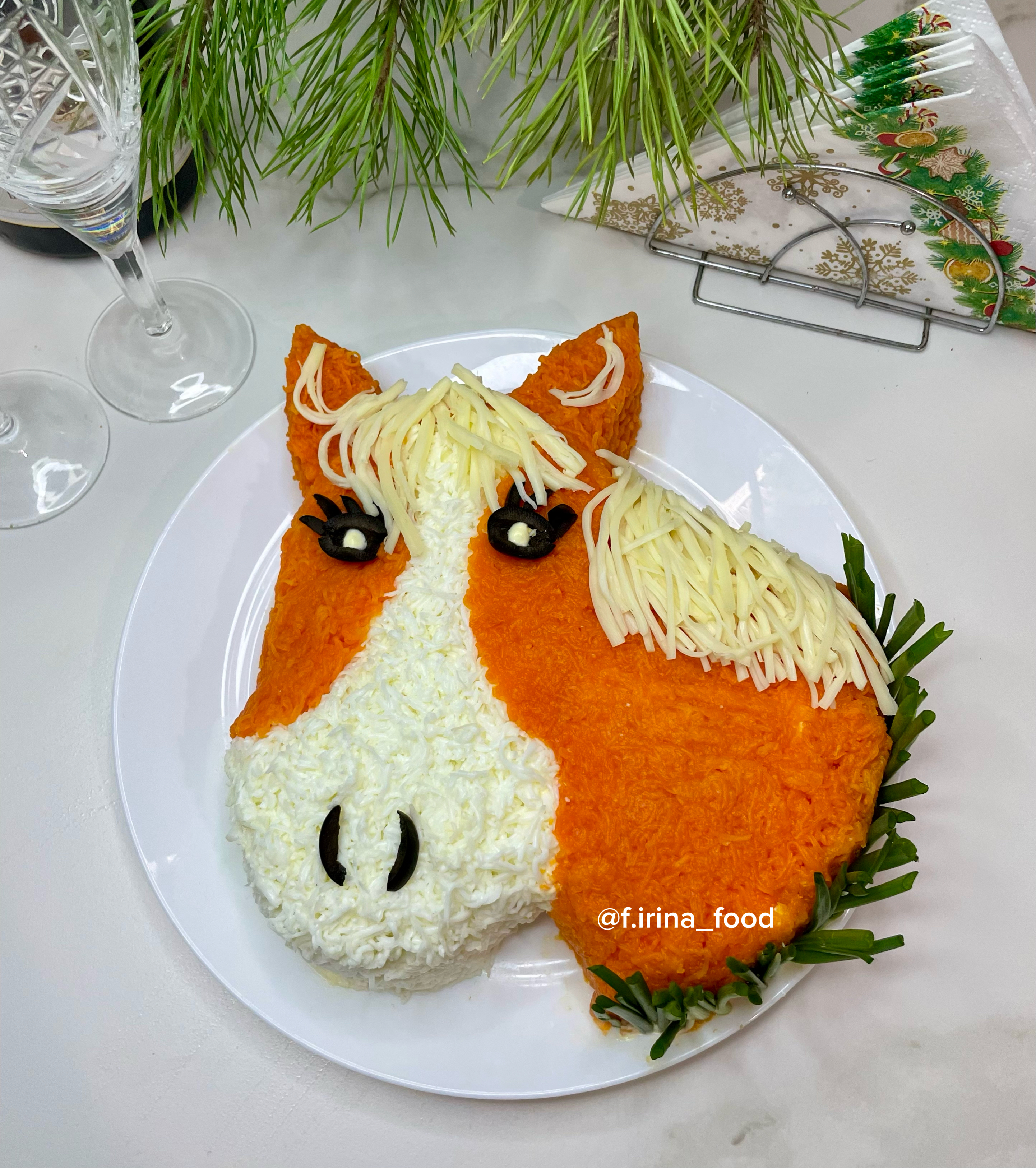 Новогодние рецепты в год Лошади. Оформление в виде символа года