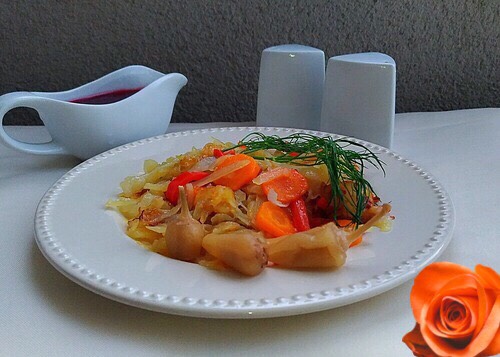 Нежный жареный картофель с овощами