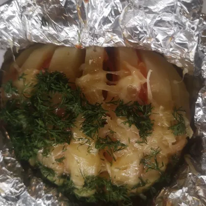 Картошка-гармошка с беконом в духовке