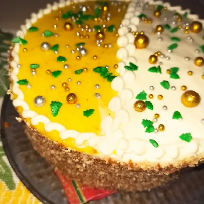 Торт с апельсиновым курдом на белом бисквите 'Angel food'