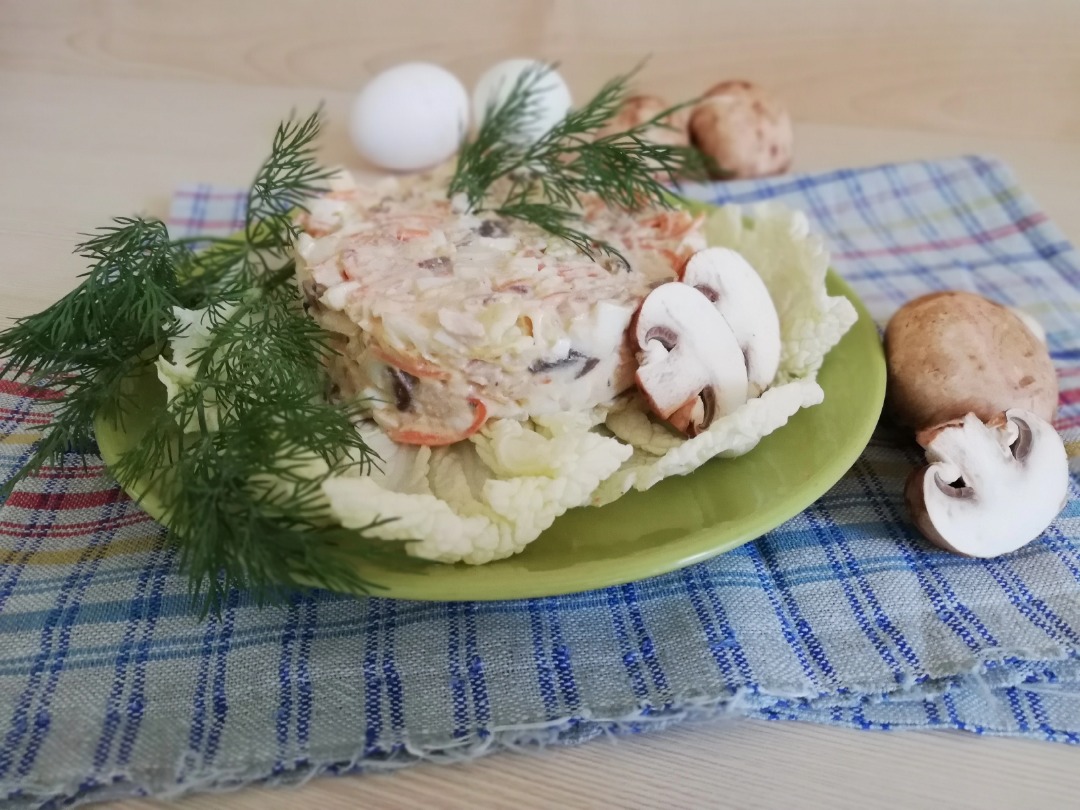 Салат с курицей, морковью по-корейски и маринованными грибами. Приготовлю его на Новый год!