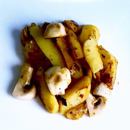 Картофель, запечённый с грибами