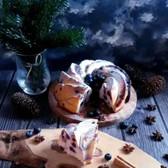 Творожная запеканка с голубикой "Новогодняя"🎄🥧🎄☕🎄🥧🎄