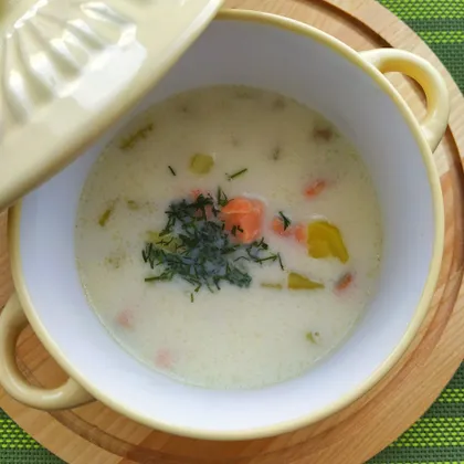 Сливочный суп с форелью