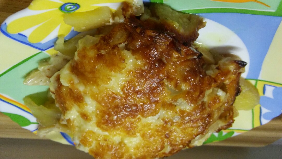 Курица с грибами и сыром