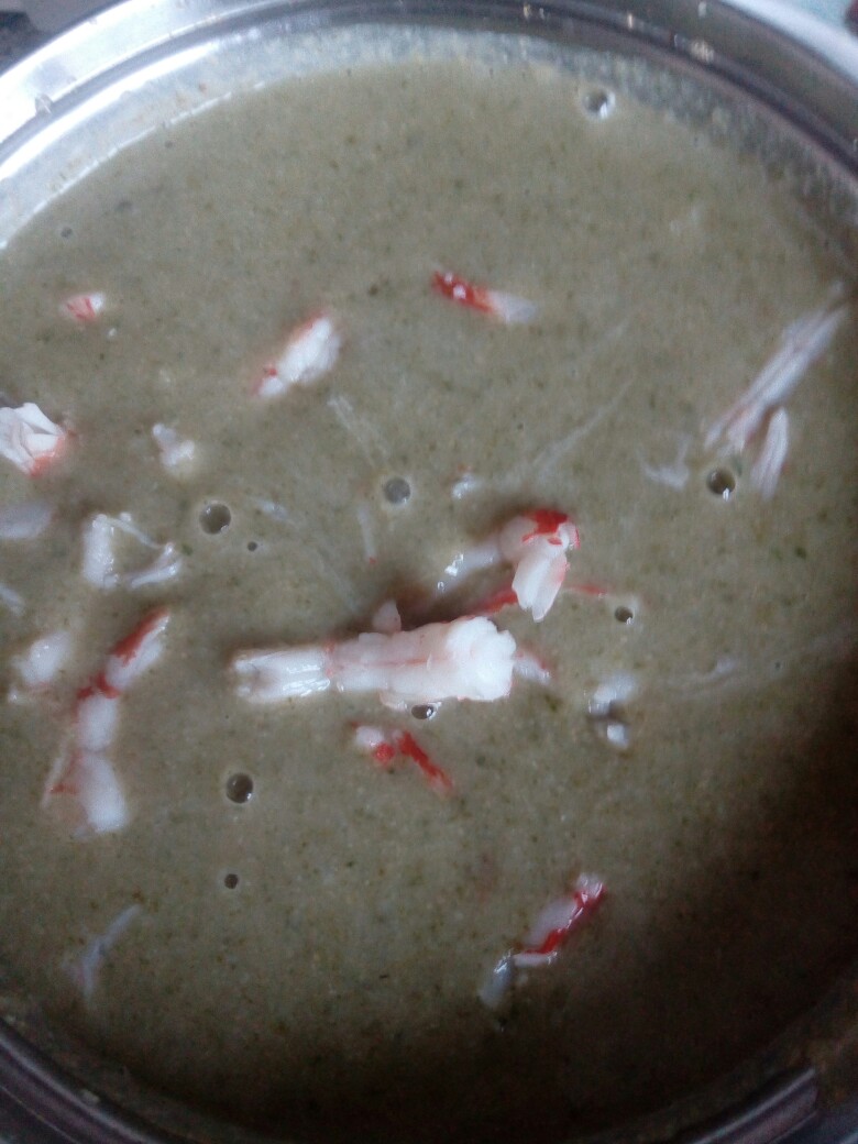 Суп-пюре шпинат - полента