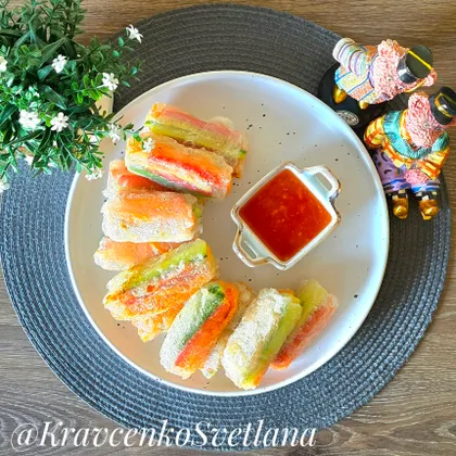Спринг-роллы с овощами и креветками