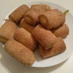 Слоёные сахарные трубочки с халвой🍩🍵