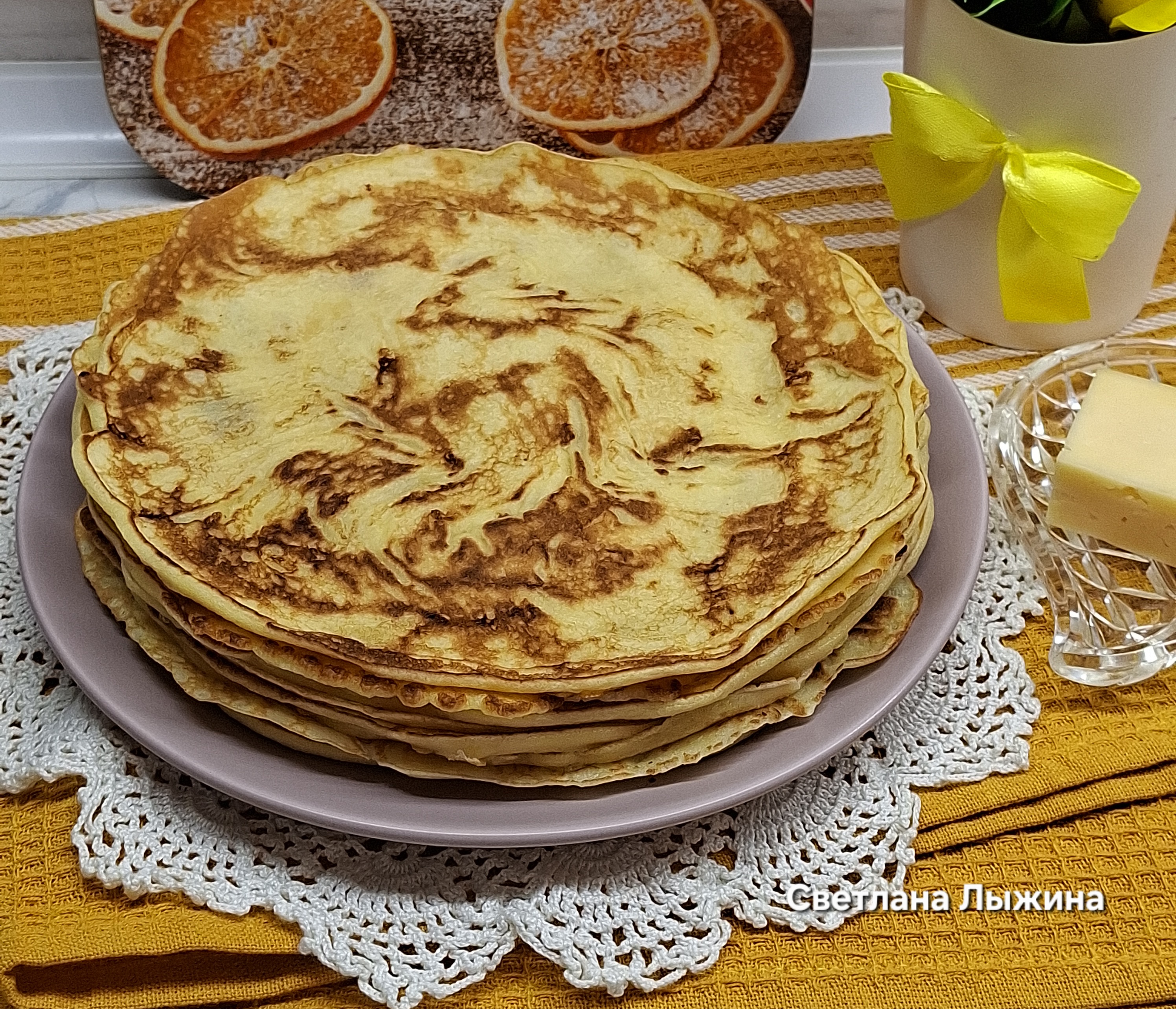 Сырные блины на молоке