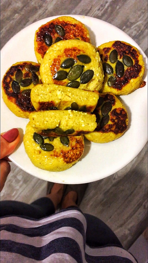 🎃🍘Сырники с тыквой не сладкие - белковый завтрак 🍘🎃