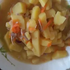 Тушёная картошка с курицей