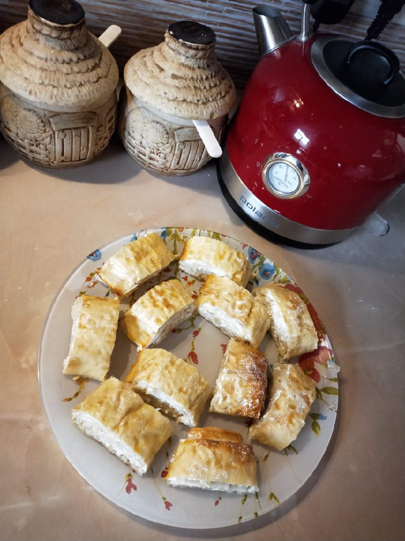 Нежный рулет с яблоком и творогом. ПП