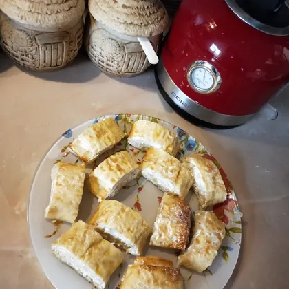 Нежный рулет с яблоком и творогом. ПП