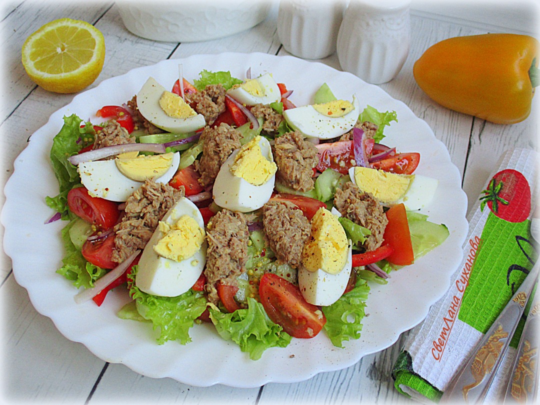 Легкий салат с тунцом и огурцом - пошаговый рецепт, фото и необходимые ингредиенты